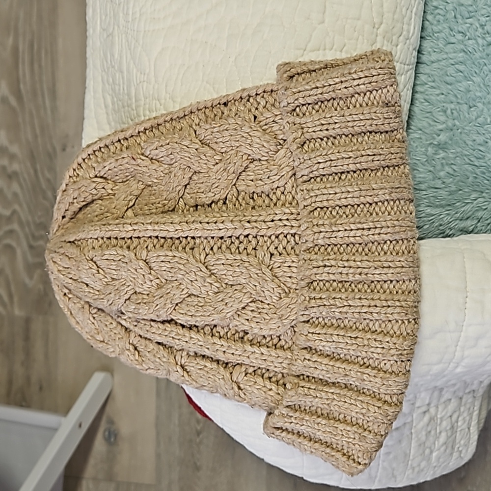 Tan knitted beanie